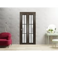 thumbnail image 3 of Sliding Closet Bi-fold Doors 84 x 80 inches | Planum 2122 Chocolate Ash Frosted Glass | Sturdy Tracks Moldings Trims Hardware Set | Wood Solid Bedroom Wardrobe Doors, 3 of 5