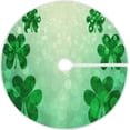 thumbnail image 1 of FMSHPON Clover Leaves Xmas Christmas Tree Skirt Stand Mat for Holiday Party Decoration Indoor Outdoor 48 inches, 1 of 6