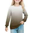 thumbnail image 2 of Cowsor Girl's Crew Neck Tie Dye Sweatshirts with No Hood Casual Color Block Long Sleeve Pullover Tops, 2 of 7