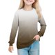 thumbnail image 2 of Cowsor Girl's Crew Neck Tie Dye Sweatshirts with No Hood Casual Color Block Long Sleeve Pullover Tops, 2 of 7