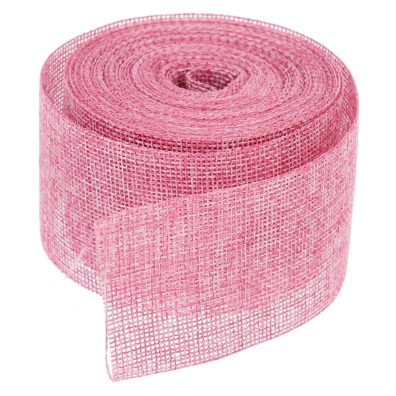 ONAPARTER 3 Rolls Imitation Linen Webbing Decor Ribbons Green Gifts for Crafts Festival Party Christmas Bride （Pink）