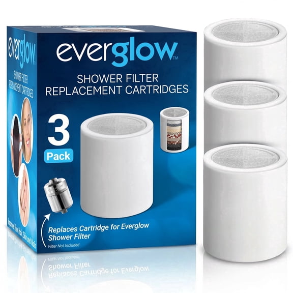 Everglow Shower Head Replacement Cartridge 3 pack, 1 year supply