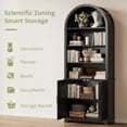 thumbnail image 3 of 70'' Tall Arched Bookshelf, 6-Tier Large Bookcase with Doors, Modern Farmhouse Storage Cabinet Bookshelves, Wooden Bookcases for Home Office, Living Room, Bedroom, 3 of 7