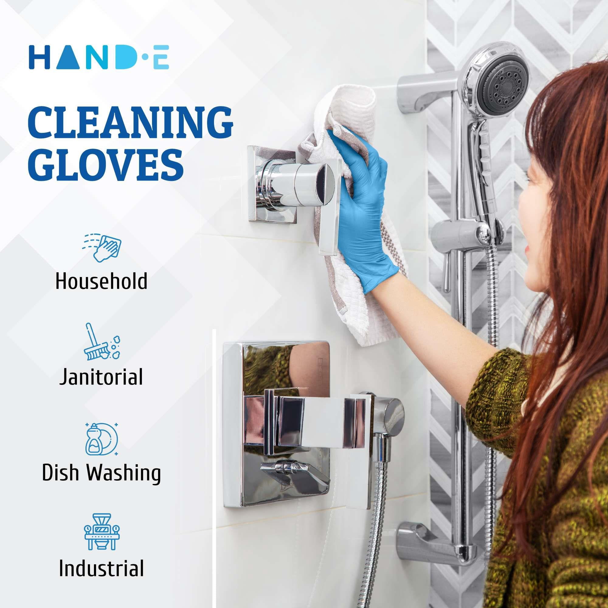 Hand-E Nitrile Gloves (Medium -1000 Count) 10 Boxes, 3 Mil, Blue Disposable Latex and Powder Free Medical and Food Gloves