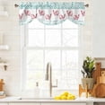 thumbnail image 4 of Tie Up Valances for Windows, Green Plaid Farmhouse Adjustable Valance Curtains Window Treatment for Living Room, Watercolor Cute Country Pigs Checkered Rod Pocket Kitchen Curtains 42x18 Inch, 4 of 9