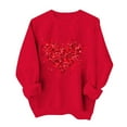 thumbnail image 2 of BEFOKA Long Sleeve T Shirt Women Valentine'S Day Crewneck Sweatshirt Love Heart Printed Womens Blouses Tops For Women Trendy Pullover Sweatshirt Graphic Tops & T-Shirts Print T Shirt Red, 2 of 6