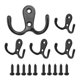 thumbnail image 3 of Double Prong Robe Hook with Screws, Dual Coat Hooks Wall Mounted Hanging Clothes for Bathroom Bedroo, 3 of 5