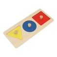 thumbnail image 1 of Rompecabezas De Formas Geométricas, Rompecabezas De Perilla De Madera De 3 Colores Divertido Para Fiestas Navideñas Para Niños Pequeños, 1 of 7