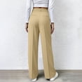 thumbnail image 6 of XFLWAM Womens Wide Leg Dress Pants Business Casual Flowy Work Palazzo Pants High Waisted Slacks Trousers with Pockets Khaki L, 6 of 9
