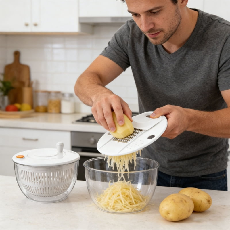 Large Capacity Food Processor for Slicing Vegetables and Drying Salad Home Kitchens Featurings Visual Designs