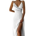 thumbnail image 4 of Gaecuw Bridesmaid Dresses for Wedding for Women V Neck Bodycon Dresses Sleeveless Champagne Ankle Length Maxi Dresses Party Dress Prom Dresses Acrylic Flowy Graduation Dresses Solid Semi Formal Dress, 4 of 5
