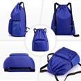 thumbnail image 5 of Bopika Drawing Sport Backpack with Shoes Compartment for Adult Swimming, Basketball, Gym, Navy Unisex, 5 of 7