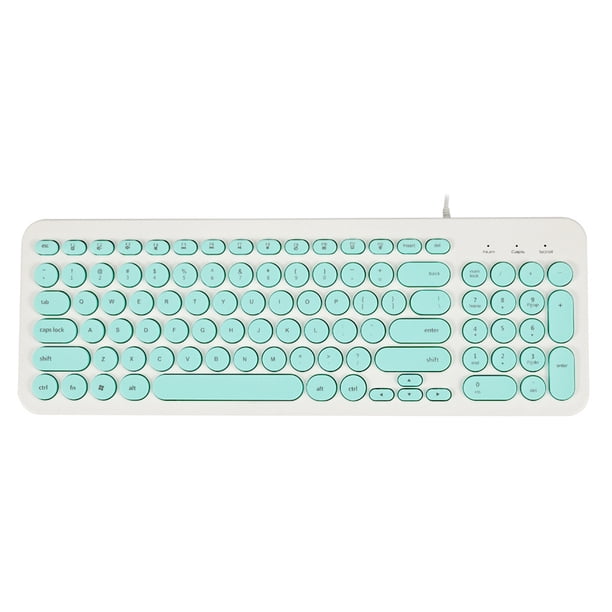Teclado D520 96 teclas USB con cable Redondo Keycap Ordenador de oficina en casa Ordenador portátil Teclado a prueba de salpicaduras Eigraketly DZ6952-03B
