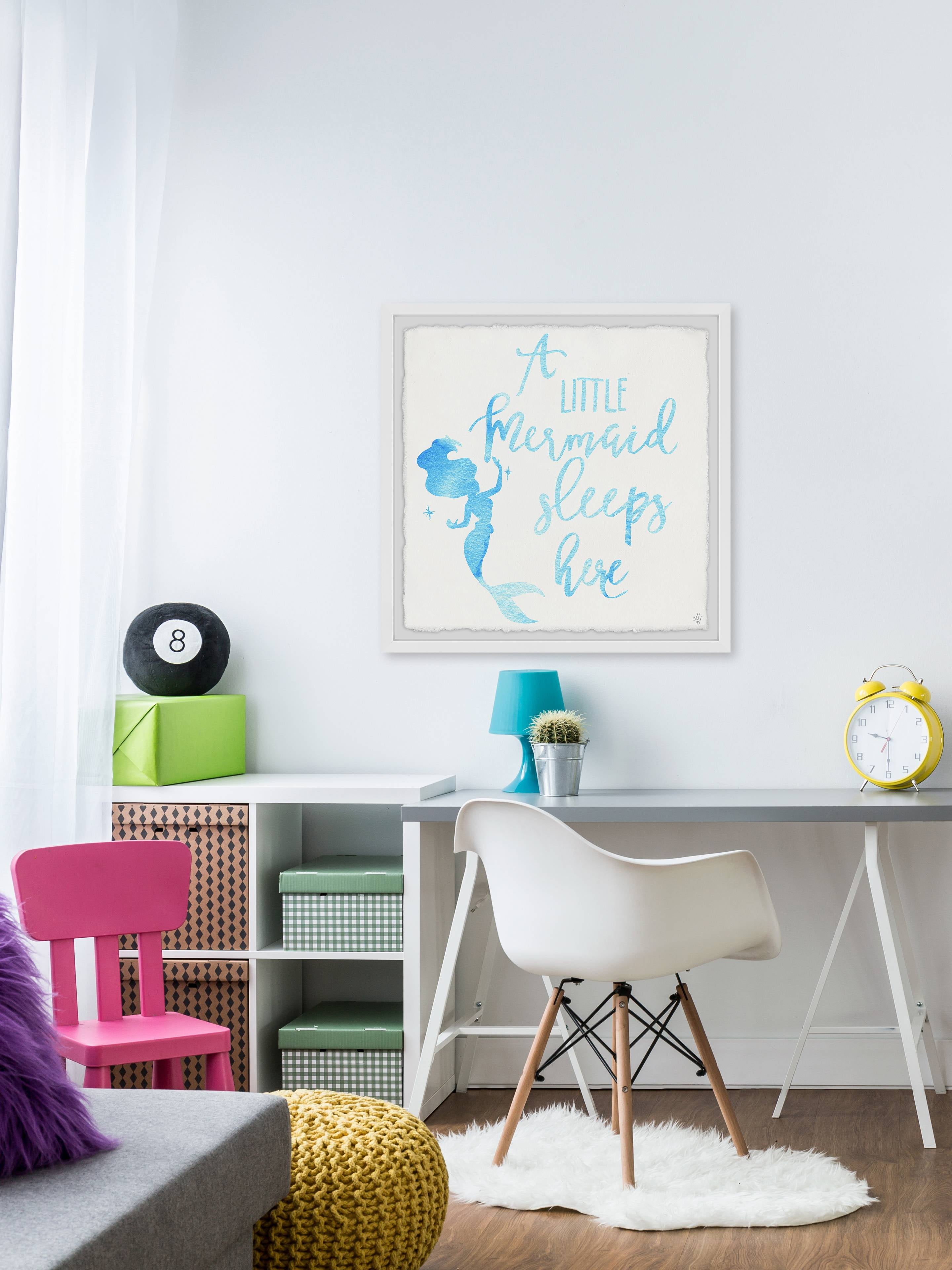 Marmont Hill A Little Mermaid Sleeps Here Framed Wall Art