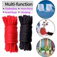 thumbnail image 2 of Soft Cotton Rope 32 Feet / 10 Length 1/3 Inch Thick Durable Twisted Rope Cord for Climbing Pack Braid Home Decor(2 Pack, Upgrade- Red-Black)by Torubia, 2 of 7