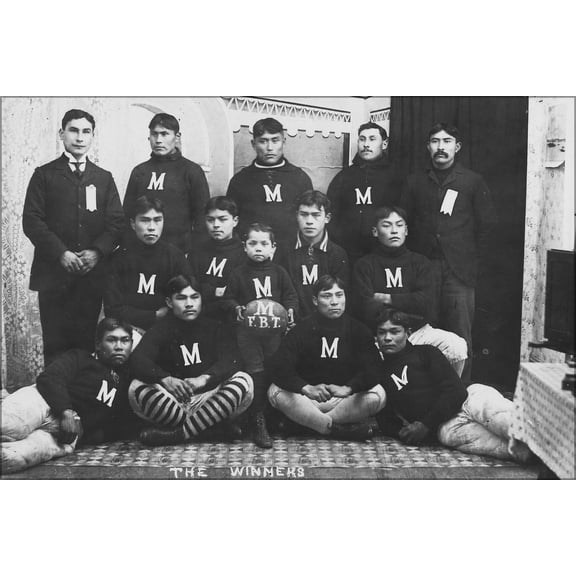 24"x36" Gallery Poster, The Winners, Football Team, Metlakahtla, Alaska