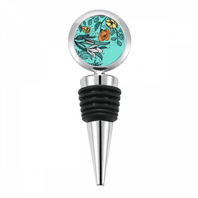 Art Moderne Lily Camellia Dessin Bouchon en Acier Inoxydable Caoutchouc Réutilisable