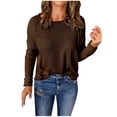 thumbnail image 1 of AherBiu Womens Long Sleeve Tops Winter Knitwear Pullover Tops Crewneck Sweaters Blouse Solid Color, 1 of 7