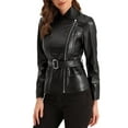 thumbnail image 4 of MODA NOVA Juniors Motorcycle Jacket PU Faux Leather Biker Jackets, 4 of 4