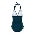 thumbnail image 3 of VISgogo Traje de baño femenino de 2 piezas, camisola de cuello halter de color sólido con cordón + bragas de bikini para mujer, S / M / L / XL / XXL VISgogo  moda, 3 of 9