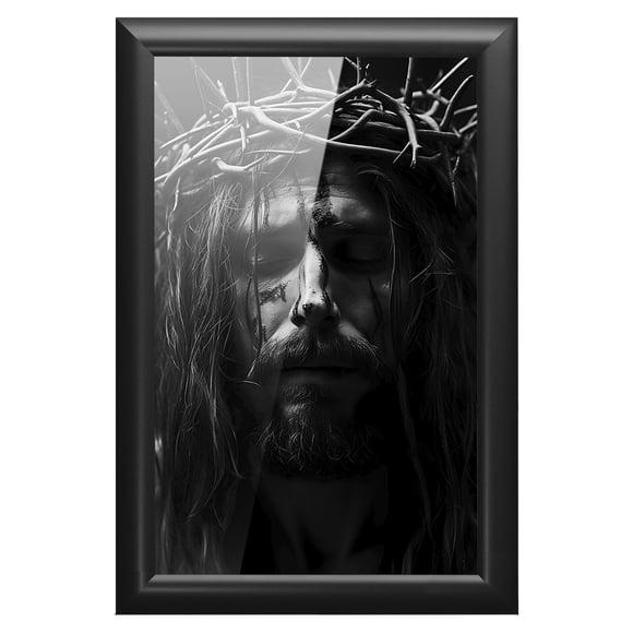 Cuadro Papel Metálico Textura Brillante Diseño Jesús 69x49 cm