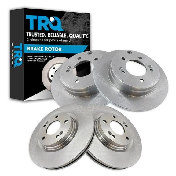 TRQ Front and Rear Brake Rotors Set Fits Select 2015-2019 Hyundai Sonata 2016-2019 Kia Optima