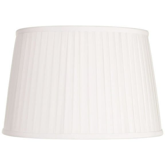 Springcrest 14" Top x 17" Bottom x 11" High x 11" Slant Lamp Shade Replacement Large White Empire Pleated Spider Harp Finial