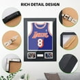 thumbnail image 2 of Sports Jersey Frame, Wood Display Case with UV-Protective Plexiglass, Pinboard, and Mat for Sports Shirts, Pictures, and Signature (4-Pack), 2 of 7