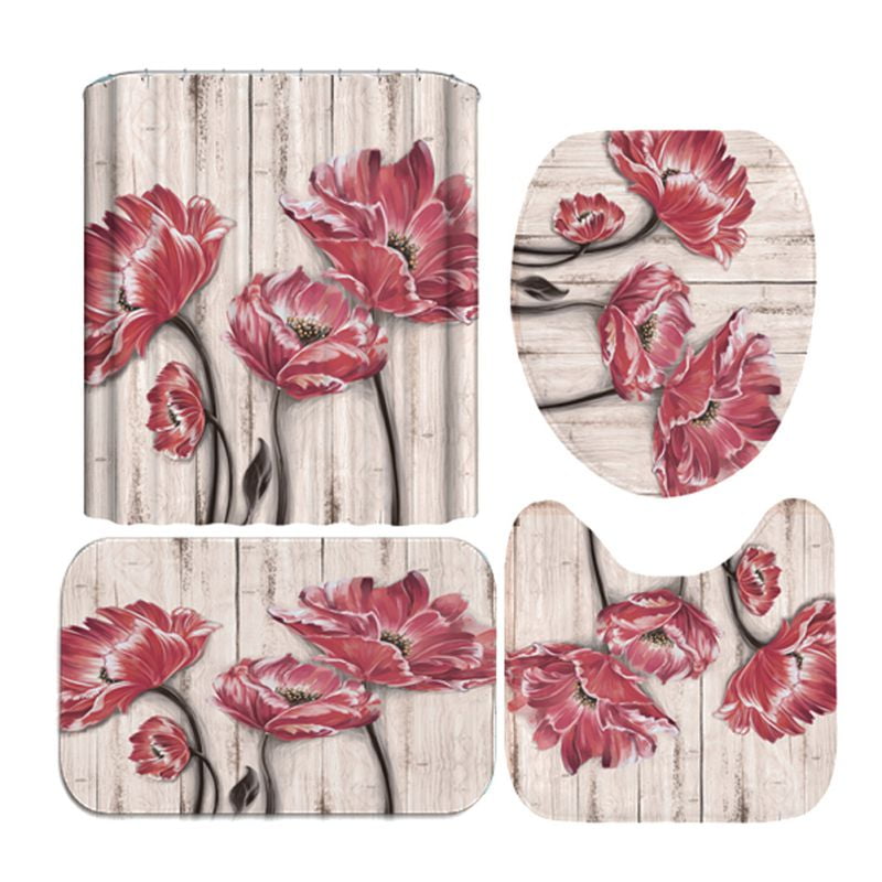 Oaktreemat ,bathroom sets,shower curtain sets rugs,toilet lid cover