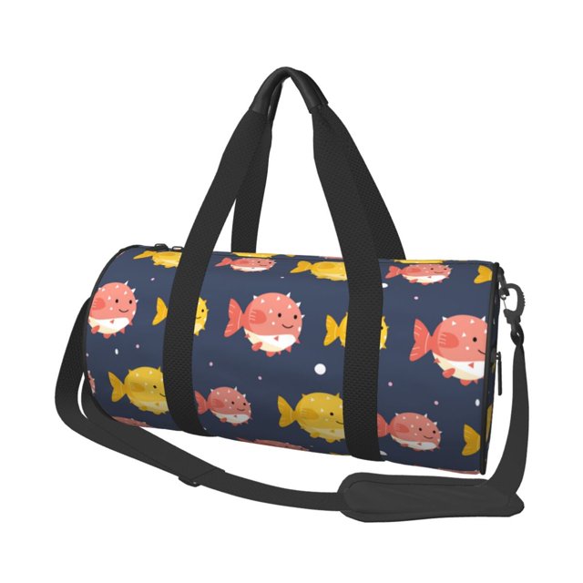 Easygdp Cute Puffer Fish Bolsa de Viaje, Bolsa de Mano, Bolsa de Gimnasio, Bolsa de Equipaje para Viaje