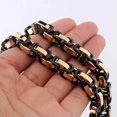 thumbnail image 3 of QQTDFG 5/6/8mm Silver Gold Black 316L Stainless Steel Byzantine Box Chain Mens Necklace-Gold Black-5mm-18inch or 45cm, 3 of 7