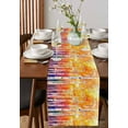 thumbnail image 4 of ERUNPONLY Modern Forest Table Runner - 120 Inch Long Abstract Colorful Tree Beanch Leaf Cotton and Linen Blended Dress Scarves Farmhouse Table Runner for Kitchen Dining, Coffee Table, 13"x120", 4 of 8