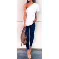 thumbnail image 3 of Mode Femmes Été Manches Courtes Chemise en Vrac Blouse Décontractée Tops T-Shirt, 3 of 4