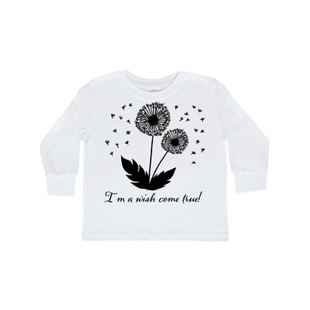 

Inktastic I m a Wish Come True Dandelion in Black Gift Toddler Boy or Toddler Girl Long Sleeve T-Shirt