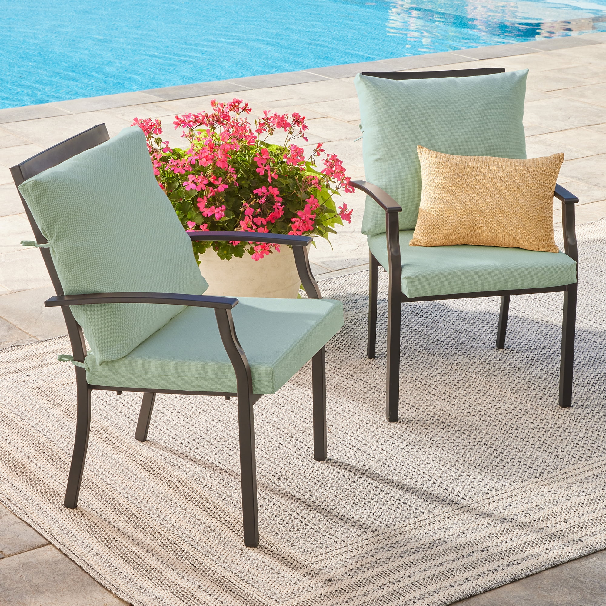 Better Homes & Gardens 20" x 20" Premium Green Outdoor Dining Chair Cushion
