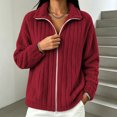thumbnail image 6 of Brnmyaeo Womens Fuzzy Fleece Jacket Warm Loose Zip Up Lapel Neck Cozy Coat Casual Long Sleeve Ribbed Fleecy Fall Winter Trendy Outwear, 6 of 7