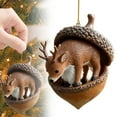 thumbnail image 2 of ERTZAE Acorn Animal Ornament,Sleeping Animal Decor,Warm Glow Nature Accent,Cozy Rustic Ornament,Animal-In-Acorn Prop,Festive Tabletop Decor,Nature-Lover Gift,Christmas Hanging Decor A+B+C, 2 of 9