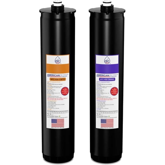 AFC® #AFC-KN-OP, Compatible with Kinetico® K5, K2, VX, RX and KRO  Replacement Cartridge set 9306B(Orange) & 9461A(Purple) - 6 Month Pack