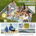 thumbnail image 4 of Moynesa Outdoor Rug Waterproof, 4'x6' Lightweight Plastic Straw Rug for Camping RV, Reversible Outside Carpet for Patio Deck Porch Balcony Picnic Tent, Black/Gray, 4 of 8