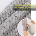 thumbnail image 2 of Vorkoi Knitted Fingerless Gloves for Women Winter Thumbhole Wrist Warmer Men Crochet Arm Warmers Hand Mittens, 2 of 6