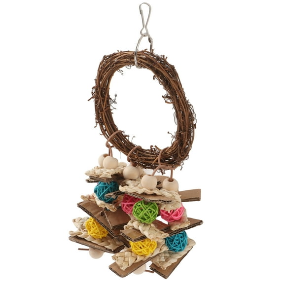 Cage Bite Toys, Relieve Anxiety Easy To Install Colorful Corn Husks Hanging Chewing Toys For Parrots