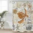 thumbnail image 2 of Small Stall Shower Curtain 36x78 Inch Narrow Half Size Coastal Sea Turtle Bath Curtains Bathroom Decor Vintage Nautical Summer Beach Starfish Waterproof Fabric Shower Curtain Set with Hooks 36 Inch, 2 of 6