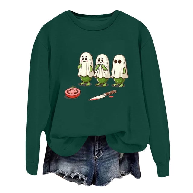 Chandail à Capuche pour Femmes Imprimé Lettre Col Rond Haut Doux Confortable Décontracté Manches Longues pour Automne Hiver Mode