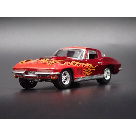 (Open Box) 1967 67 CHEVY CHEVROLET CORVETTE BURGUNDY 1/64 SCALE DIORAMA DIECAST MODEL CAR
