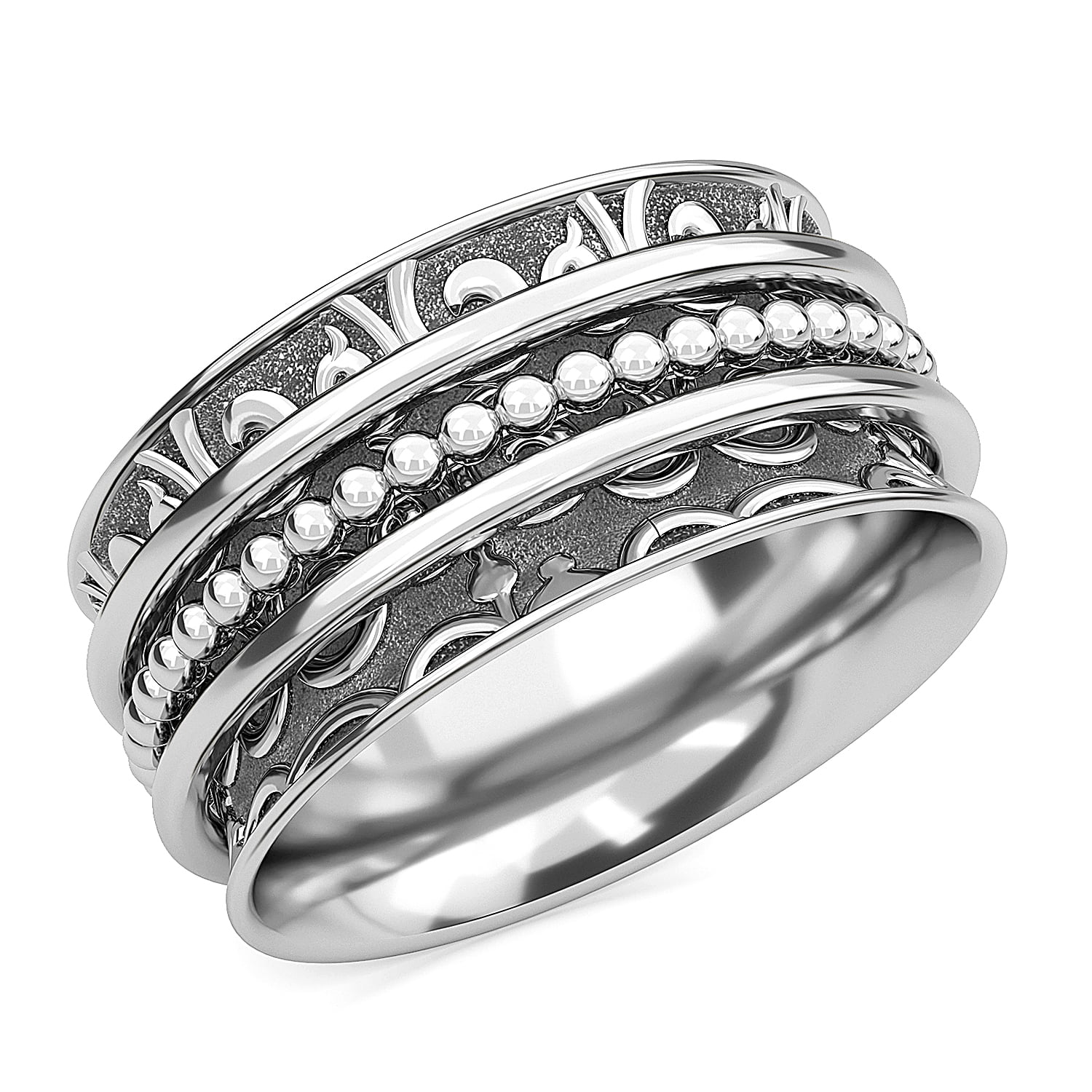 Details about   Handmade Meditation 925 Sterling Silver Spin Spinner Ring Boho Band Jewelry J_41 