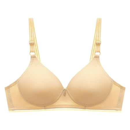

SELONE 2023 Everyday Bras for Women Push Up No Underwire Everyday for Sagging Breasts Printing Gathered Together Daily Underwear No Rims Nursing Bras for Breastfeeding Sports Bras for Women Khaki L