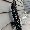 thumbnail image 6 of XEGLSBU Back to School Outfits for Girls 4Th Grade Girls Outfits Set Kids Fall Outfit Long Sleeve Hoodie and Pants Two Piece Set with Digital Print for Toddlers and Children d-Black Size 11-12 Years, 6 of 8