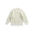 thumbnail image 2 of ITFABS Solid Color Sweater, Baby Girls Distressed Long Sleeve V-neck Pullover, 2 of 9
