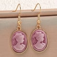 thumbnail image 3 of Vintage Cameo Dangle Drop Earrings for Women Gold-Toned Resin Baroque Embossed Victorian Silhouette Danging Statement Earring Lightweight Fish Hook Retro Boho Halloween Jewelry for Friends, 3 of 6