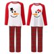 thumbnail image 1 of Conjuntos de pijamas de pareja de Navidad para hombres y mujeres, sombrero y pajarita, muñeco de nieve, ropa de dormir para adultos, conjunto de pijamas rojos, 1 of 4